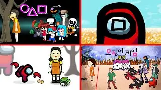 SQUID GAME BUT THE MOST VIRAL Friday Night Funkin' /Among Us ANIMATIONS !