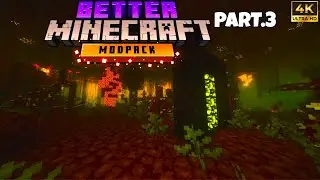 NOOB arrives to the NETHER in BETTER MINECRAFT MODPACK!