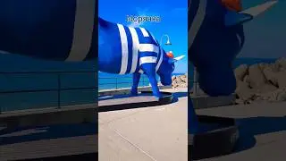 Встречает и провожает суда ⚓️⚓️⚓️  Традиционная корова в тельняшке ⚓️⚓️⚓️легенда & порт Вентспилс ⚓️