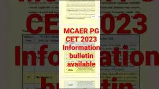 MCAER PG CET 2023 information bulletin available on mcaer.org 