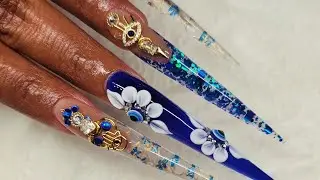 Evil eye Acrylic Set Live Stream | Step by Step #acrylic #live #viral #fyp