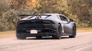 Insane Twin Turbo Lamborghini Huracan Leaving Event | 4k | Lamborghini Bull Run
