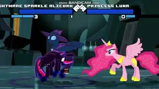 Fighting Is Magic Mugen Nightmare Sparkle alicorn VS Princess Luna