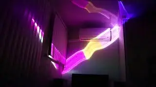 Лазерная цветомузыка в комнате.