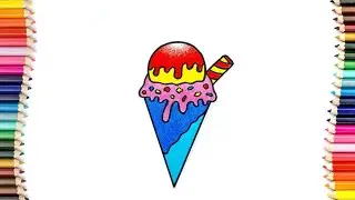 Icecream Cone Drawing || How to Draw Easy Icecream Cone Step By Step || Icecream Drawing....