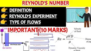 Reynolds number || Reynolds experiment || Type of flow in fluid mechanics ||