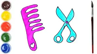 Раскраска для детей НАБОР ПАРИКМАХЕРА .Coloring book for children HAIRDRESSER'S SET