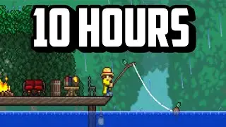 Fishing for 10 HOURS with the WORST Fishing Rod in Terraria
