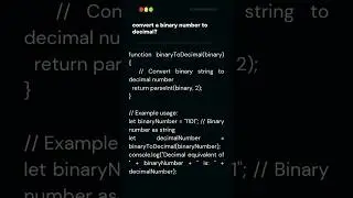 convert binary number to decimal number ll js interview questions 