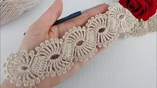 Easy Glittery Lace Crochet Trim - Beginner Tutorial 2025