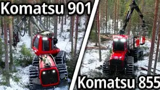 THINNING WITH KOMATSU 901 & KOMATSU 855