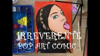 Aprender a dibujar y pintar un retrato desde foto #110 / Retrato en acrílico estilo Pop Art Comic