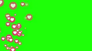 3 Instagram Love Hearts Green Screen Animation for Youtube videos Social Media Heart Reactions