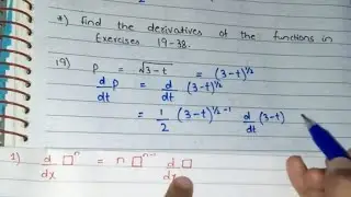 Thomas Calculus Exercise 3.5 Question # 19 - 25 solution |Derivative Calculations| Education Station