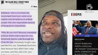 NC  Lt. Governor Mark Robinson SAID Black Folks OWE  REPARATIONS NOT GIVEN REPARATIONS‼️ PT.1