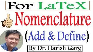How to Define and Add Nomenclature in Latex