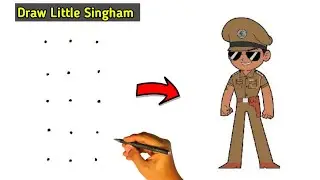 How to draw Little Singham // Little Singham Drawing from 15 dots