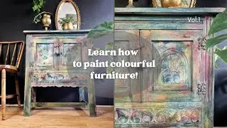 Colourful Rustic-Bohemian Furniture Makeover | DIY Painted Furniture