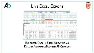 Data exported to Excel from AdaptableBlotter.JS updating in real time