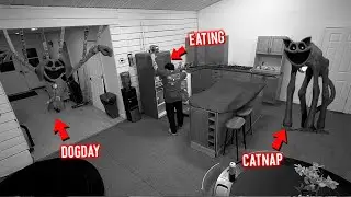 CAUGHT CATNAP AND DOGDAY FROM POPPY PLAYTIME ON OUR SECURITY CAMERAS AT 3 AM!! (HE ATTACKED US)