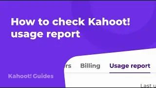 How to check Kahoot! usage report