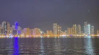 Enjoying the view at night in Sharjah #uae #asmr #tourism #beautiful #fyp #walkthrough