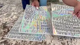 SHINY LETTER STICKERS 6 PK   Excellent Quality! Full Review