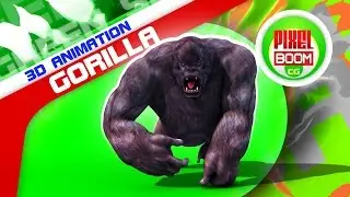 Green Screen Gorilla Walk Attack Animals - Footage PixelBoomCG
