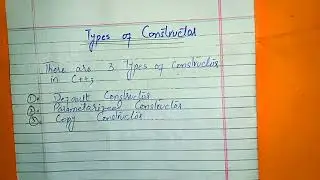 Types of Constructor C++ / Object Oriented Programming Lectures Hindi Urdu