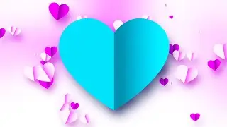 Flat Cyan Heart Loop Animation Background video | Free Version Footage