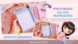 COMO FAZER PORTA BLOCO DE NOTAS A6 DIA DOS PROFESSORES SEM ENCADERNAÇÃO | ARTE GRATUITA