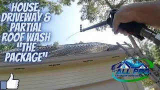 House, Driveway & Partial Roof Wash