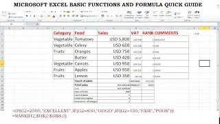Microsoft Excel | Basic Microsoft Excel Functions and Formula