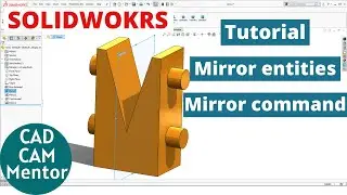 how to use mirror command in solidworks | solidworks tutorial for beginner