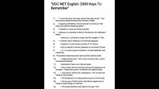 For NET, SET... Important Points to Remember..