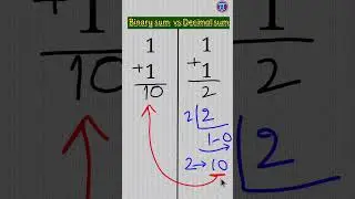Binary sum Vs decimal sum #shorts #education #video #mathstricks
