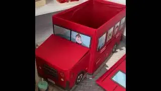 Детский пуф ящик для игрушек Пожарная  машина