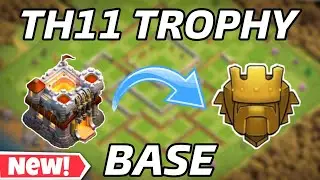 NEW BEST TH11 Trophy Base 2021| New Town Hall 11 (TH 11) Trophy Base With Link - REPLAY PROOF