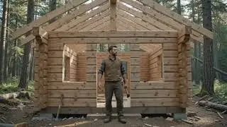 🪵🏡 Building a Luxury Forest Cabin by Hand 🌲 | Relaxing AI Construction 
