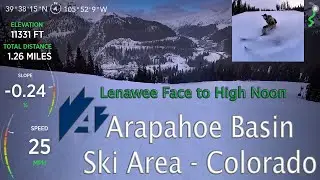 Arapahoe Basin Ski Area - Lenawee Face to Dercum's Gulch to High Noon (Blue Runs)