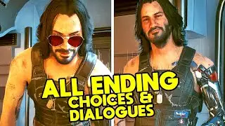 Cyberpunk 2077 Phantom Liberty - Fighting Johnny vs Forgiving New Ending (All Dialogues)