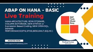 ABAP ON HANA(BASIC) OR NEW ABAP  LIVE TRAINING DEMO | REGISTER INTO THE COURSE | LINK IN DESCRIPTION