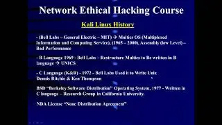 1- Network Ethical Hacking - Kali Linux History