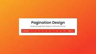 Pagination UI Design Using Html CSS