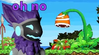 A Protogen Encounters an Innocent Looking Plant in Tribal Hunter (sound warning)