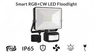 Warom 30W LED Floodlight with Motion Sensor IP65 6000K 110D