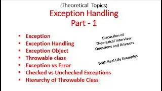 Exception Handling Part 1 - Theoretical Topics (Hindi)