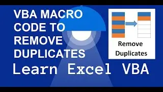 VBA Macro Code to Remove Duplicates