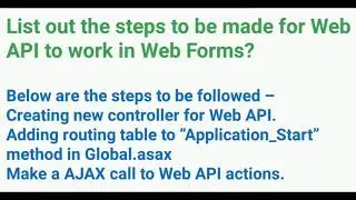 DotNet Web API interview questions and answers Web API interview questions