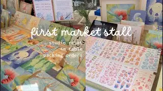 First Market Experience + Studio Reset: Selling Art on a 4m Table! ❤ Studio vlog